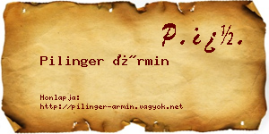 Pilinger Ármin névjegykártya